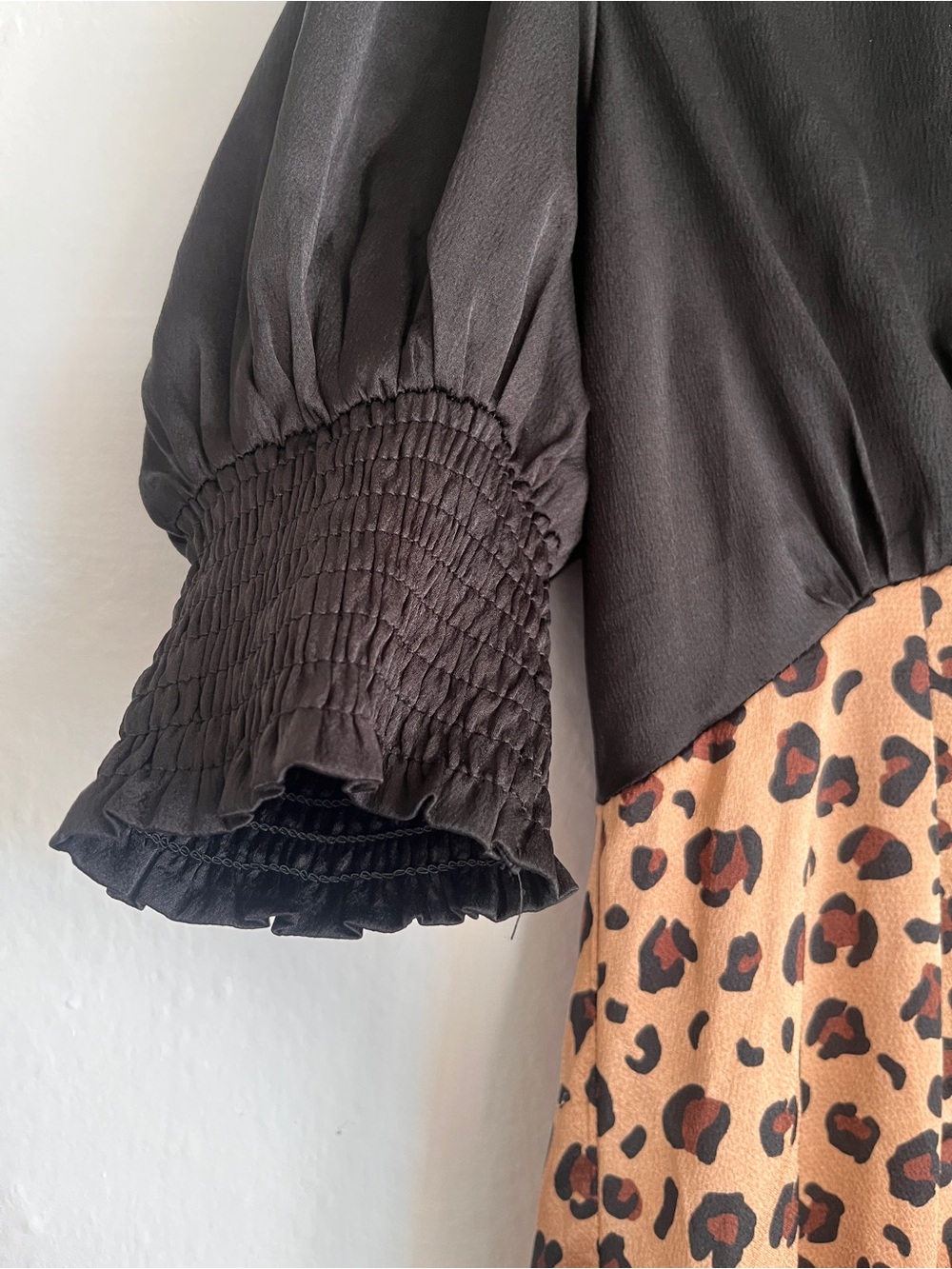 Never Fully Dressed Leopard Print Satin Slip Dress with Black Bodice - Picture 4 of 6